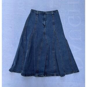 Kids Girls 10 Y2K Rewind Pleated Flared Jean Skirt, Cute, Trendy, Stretchy
